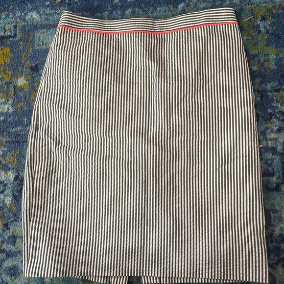 J. Crew neon tipped seersucker pencil skirt - Picture 2 of 4